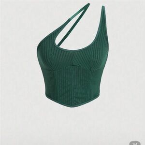 SHEIN Copper Ribbed Crop Top